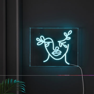 Teary Face Contemporary Glam Acrylic Box USB Operated LED Neon Light - JONATHAN Y